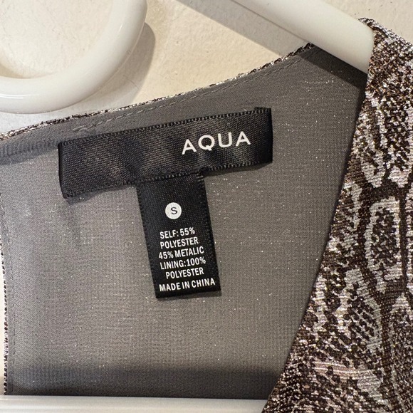 Aqua Womens Tank Going Out Top Shimmer Silver Animal Print Small Club Festival - Picture 3 of 6